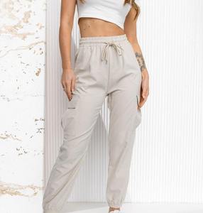 Wholesale High Waisted <b>Cargo</b> Pants Women Casual Loose Jogger Trousers Baggy Streetwear Multi-Pocket Drawstring Utility Trousers - Product Image 2