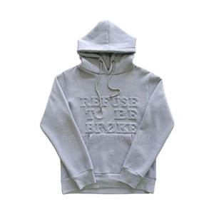 คุณภาพสูงสบายผู้ชายนูนเสื้อกันหนาวหมวกผ้าฝ้าย 100% ทําแขนยาวผู้ชายเสื้อกันหนาวหมวกนูน - Product Image 1