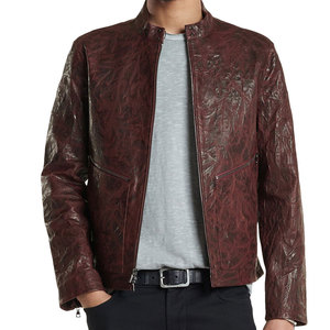 Nuevo diseño de chaqueta de cuero de motorista para hombre a prueba de viento bordado personalizado cuero de vaca Original y chaqueta de moto transpirable para hombres - Product Image 2