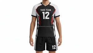 Uniformes de football pour hommes de haute qualité avec logo personnalisé, 100% polyester, séchage rapide, respirant, col en V, dernier design, ensembles de football - Product Image 2
