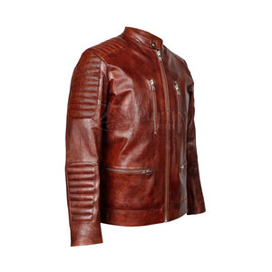 Custom Made Men's High Quality Lightweight High Street Leather Jacket with Front Logo Winter Top - Product Image 2