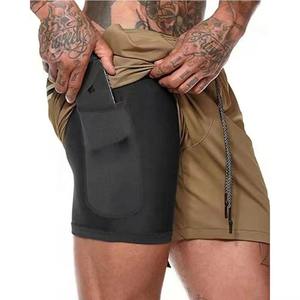 Pantalones cortos de entrenamiento para hombre, 100% algodón, ligeros, de secado rápido, que absorben la humedad, transpirables, antiarrugas, gimnasio, entrenamiento, trotar, deportes - Product Image 5