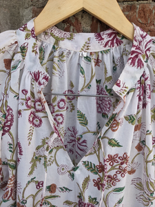 Bloque de mano impreso 100% algodón vestido indio Casual túnicas y vestido largo con decoración bordada" - Product Image 3