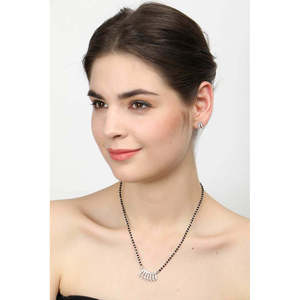 Compre un Conjunto de Mangalsutra de Plata Pura, Joyería Fina con Diamante de Corte Esmeralda Chapado en Oro, para Regalo de Boda o Fiesta para Esposa - Product Image 6