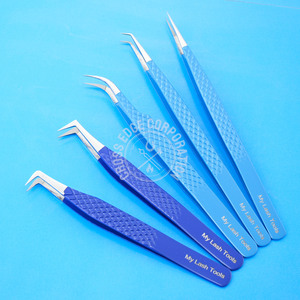 Pince à cils à pointe de fibre de haute qualité pince à cils d'isolation incurvée et droite pince à épiler diamantée volume pince à épiler outils techniques de cils - Product Image 1