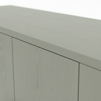 Étagère Second Moon noire avec pieds, vert et gris, en chêne massif et MDF, meuble de cuisine moderne, table de cuisine, mobilier d'intérieur
