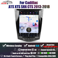 Autoradio GPS Navigation Android 13 de style Tesla Aucar 10,4 pouces pour Cadillac ATS XTS SRX CTS 2013-2018 Lecteur multimédia DVD