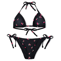 Conjunto de Bikini de Color Sólido Personalizado para el Verano 2024, Traje de Baño para Mujer con Estampado por Transferencia de Calor, Antibacteriano, Protección UV, Secado Rápido
