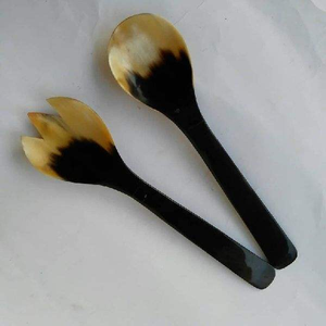 Cuchara de Cuerno Natural Marrón de la Mejor Calidad, Diseño de Estilo Animal, Hecha a Mano con Bloque de Ágata Pulido, Artesanía Natural - Product Image 2