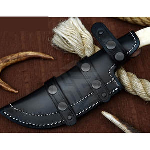 Funda de cuero genuino de alta calidad para cuchillo, funda de transporte para cuchillos de hoja fija, cuchillos de caza al aire libre - Product Image 5