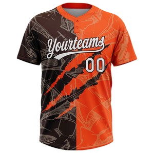 Maillot de club de softball, uniforme de ligue, 100% polyester, col rond, impression numérique, nom de l'équipe personnalisé, logo, positions (avant/gauche) - Product Image 1