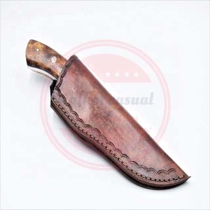 Cuchillo de caza de hoja fija, cuchillo desollador de acero de Damasco para acampar al aire libre, cuchillos desollados para acampar de espiga completa - Product Image 5