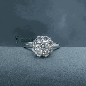 1 Ct Round Cut Moissanite Prong <b>Set</b> Floral Style Trendy 925 Sterling Silver Engagement/Wedding <b>Ring</b> <b>for</b> <b>Women</b>/Her by Ritzin - Product Image 1
