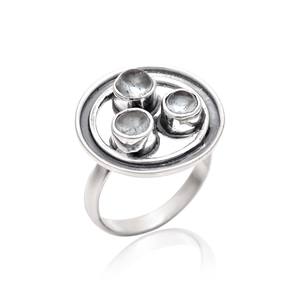 Anillo de declaración clásico de Plata de Ley 925, anillo fino de piedras preciosas labradoritas cortadas para boda, compromiso, aniversario o fiesta - Product Image 3