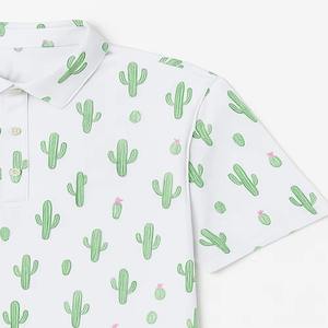 เสื้อโปโลกอล์ฟพิมพ์ลายดอกไม้แบบซับลิเมชั่น ออกแบบโลโก้ตามสั่ง ราคาขายส่งใหม่ สำหรับผู้ชายและผู้หญิง - Product Image 3