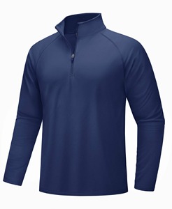 Camiseta de Golf de Manga Larga de Alta Calidad, Ajustada, Deportiva, con Cierre de Cremallera de un Cuarto, Ligera, de Secado Rápido y Cuello Alto Simulado - Product Image 2