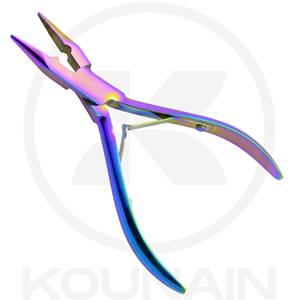 Pince à aiguille en acier inoxydable bleu plasma KOUNAIN, crochet pour adhésifs, micro-perles, installation d'extensions de cheveux, usage commercial - Product Image 6