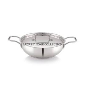 Kadai de metal duradero y resistente al calor hecho de acero inoxidable de alta calidad perfecto para cocinar comidas diversas - Product Image 5