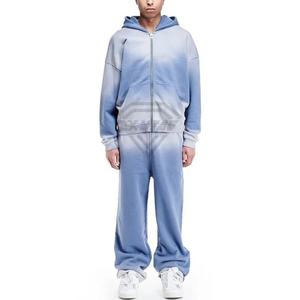 Conjunto de Sudadera con Capucha y Pantalones Deportivos Anchos con Lavado Ácido Personalizado, Conjuntos de Chándal Extra Grandes de Algodón, Sudadera con Capucha Vintage Unisex, Chándal para Hombre - Product Image 6