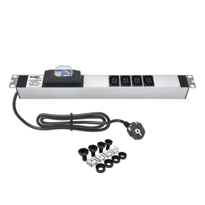 PDU de 19 Pulgadas para Montaje en Rack 1U, 4 Tomas IEC C13, Interruptor de Circuito de 16A, 250V CA, Entrada IEC C14, Unidad de Distribución de Energía de Aluminio - Product Image 1