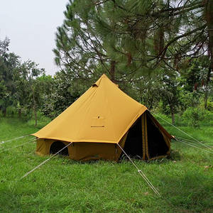 high quality waterproof canvas <b>bell</b> tent 4 meter with iron polls and pins best for camping with your friends and family - Product Image 4