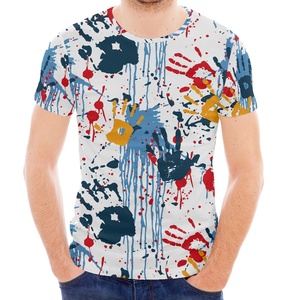 Nouveau design 100% coton hommes t-shirts conception d'impression au gel de silicone personnalisé en gros hommes t-shirts avec logo personnalisé imprimé du logo - Product Image 2