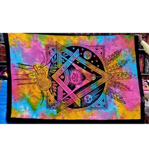 Tapisseries murales imprimées multi-tie-dye au design moderne, draps de lit pour la décoration de la maison, vente chaude, GC-TP-122. - Product Image 1