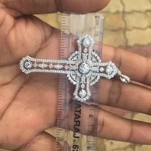 Hip Hop Men Rapper Jewelry Bling Shiny Iced Out Micro Paved CVD Lab Grown Moissanite Heart Drop <b>Necklaces</b> & Pendants - Product Image 4