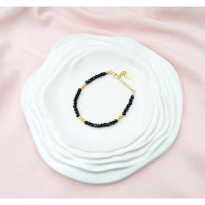 18K Gold Plated <b>Beaded</b> <b>Bracelet</b> Garnet Opal Amethyst Black Spinel Heart Shape Number Ball Pattern Zinc Alloy Main Stone for Gift - Product Image 5