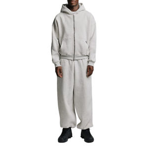 Conjunto Deportivo Personalizado para Hombre de Alta Calidad, 100% Algodón, Felpa, Informal, Grueso, de 2 Piezas, para Correr, Liso, Regular, para Invierno - Product Image 5