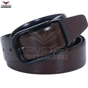 Ceinture en cuir pour homme de haute qualité avec logo personnalisé, boucle carrée en laiton massif, style décontracté respirant, cuir de vache, vente directe d'usine - Product Image 3