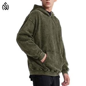 Fabricación de Pakistán 100% sudaderas con capucha de lavado ácido de algodón con logotipo personalizado ropa informal patrón sólido cuello con capucha - Product Image 4