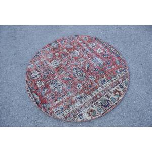 Tapis Kilim en Laine Rouge Beige Oriental 4.4X4.4 pieds Tapis Rectangle Turc Grande Surface Support en Latex 10mm 4 Patchwork Couloir Abstrait - Product Image 2