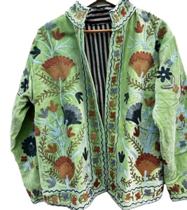 Abrigo de Moda para Mujer de Talla Grande, Otoño, Tejido de Terciopelo, Elegante, Manga Larga, Informal, Texturizado, con un Solo Botón, de Algodón - Product Image 5