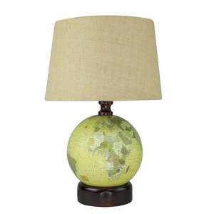 Lámpara de mesa con Base de globo terráqueo decorativa de la mejor calidad con pantalla de tambor de yute Natural, diseño de mapa terrestre, iluminación decorativa de acento - Product Image 4