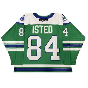 เสื้อเจอร์ซีย์ทีมสั่งทำเสื้อเจอร์ซีย์แบบเย็บ/พิมพ์ลายฮ็อกกี้น้ำแข็งสีฟ้า-ชมพูเบอร์กันดีสไตล์คลาสสิก - Product Image 6