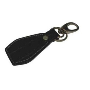 พวงกุญแจหนังแท้มาใหม่พร้อมพวงกุญแจสแตนเลสสตีลสีดำแบบเรียบง่ายรูปแบบตัวเลขสำหรับพวงกุญแจ - Product Image 1