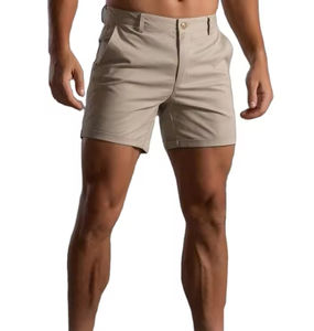 2025 usine en gros de haute qualité à séchage rapide solide brodé taille haute bouton braguette Shorts de sport hommes Logo personnalisé Vintage - Product Image 1