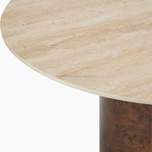 Mesa de Comedor Redonda Moderna de Madera Maciza ARDENA ADT-076 No Plegable para Hogar, Hotel, Apartamento y Comedores de Villas - Product Image 3
