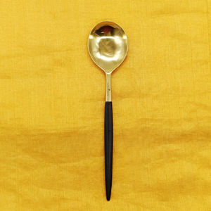 Ensemble de cuillères en laiton de haute qualité de style moderne manche noir classique fait à la main fabricant indien original pour la fête nourriture voyage - Product Image 6