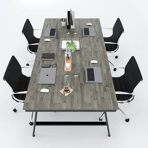 Escritorio Modular Contemporáneo de 4 Piezas (240x120) con Patas de Acero, Madera Melamínica y Fácil Montaje - Product Image 2