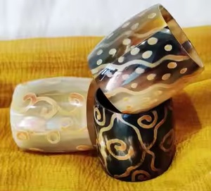 Anillos de Servilleta de Cuerno de Búfalo Auténtico, Ecológicos, Duraderos, de Lujo Moderno, Color Natural Único, de Alta Calidad, para Fiestas y Eventos - Product Image 3