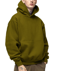 Sweat à capuche en tricot imprimé vert 100% coton unisexe Streetwear conception personnalisée OEM fabrication impression numérique doublé - Product Image 1