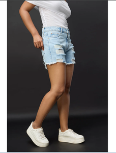 Pantalones cortos de mezclilla de talla grande para mujer de secado rápido ideales para deportes y actividades al aire libre elegante uso diario Bangladesh al por mayor - Product Image 4