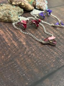 Fait à la main en argent Sterling raisin Dahlia Rose Bull collier boucles d'oreilles ensemble élégant femmes bijoux Unique Designer mode - Product Image 2
