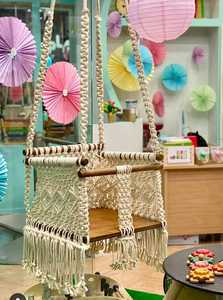 Chaise hamac en macramé en coton de qualité supérieure balançoire suspendue pour sièges ronds de style bohème intérieurs et extérieurs - Product Image 2