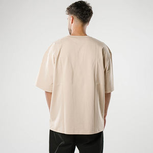 เสื้อยืดโอเวอร์ไซส์สำหรับผู้ชายเสื้อยืดโอเวอร์ไซส์ผ้าคอตตอนดีไซน์เรียบง่ายยาวออกแบบได้ตามต้องการ - Product Image 6