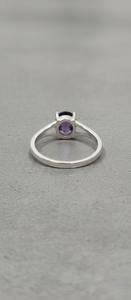 Bague Chrétienne en Argent 925 Faite à la Main avec Améthyste Taille Ovale, Design Minimaliste, Pierre de Naissance de Février, Cadeau de Fiançailles et de Mariage - Product Image 3