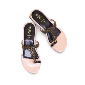 Sandales à talons fantaisie noires FN0729 Chappal - Product Image 1