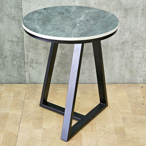 Modern Round Stone Top Side <b>Table</b> 45cm Iron <b>Legs</b> Decorative SST031 - Product Image 2